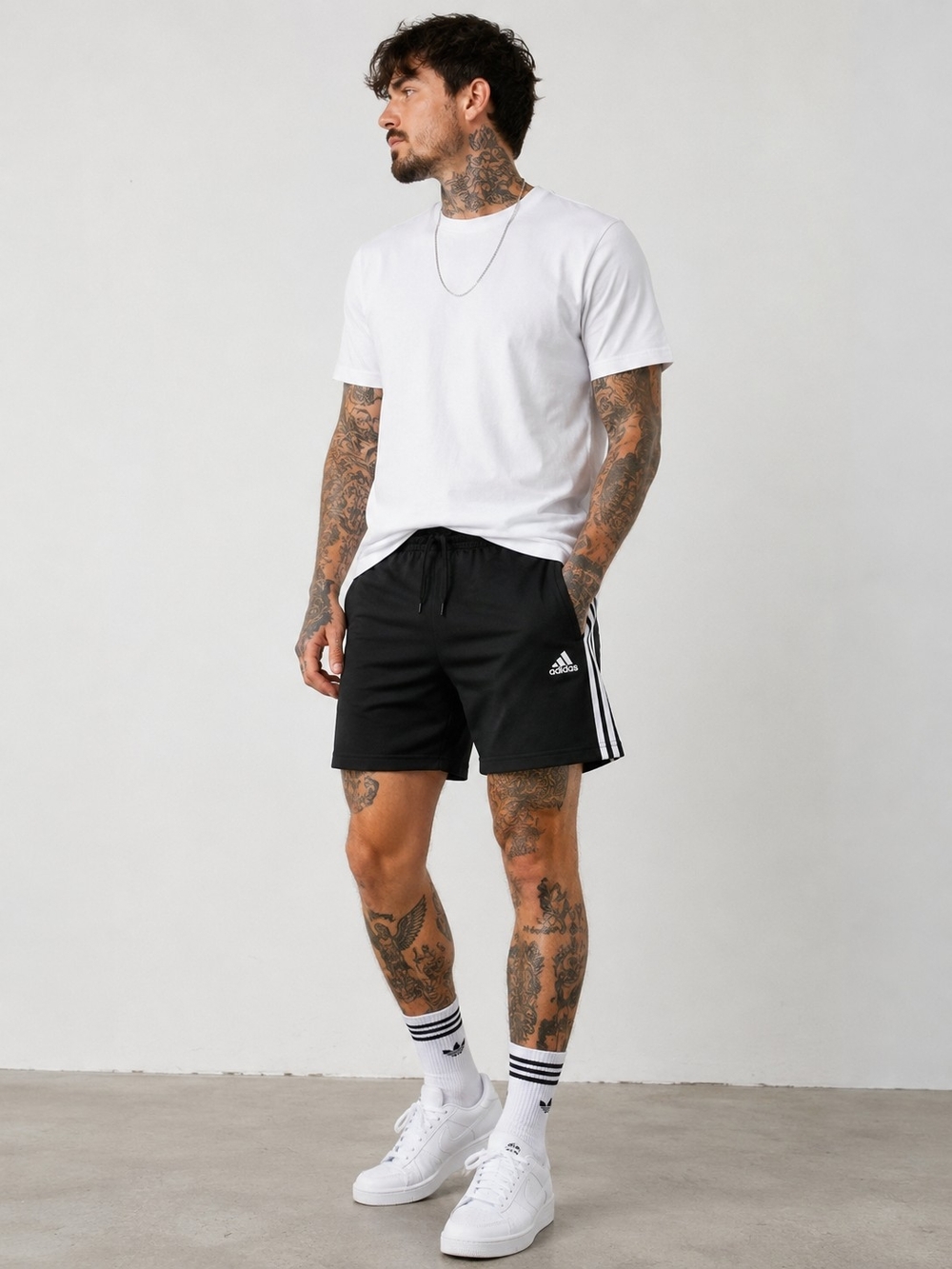 Adidas Men's 3-Stripes Athletic Shorts – Black – Size XLT (Tall 2XL)